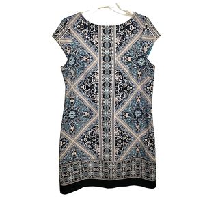 Tiana B.  blue  multicolor mixed print sheath dress. M